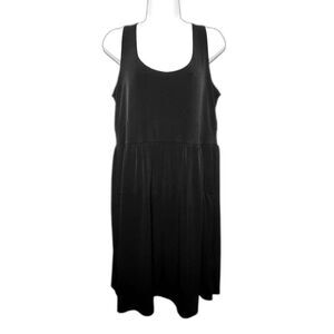 Michael Kors Dress Tank Short Stretch Black Pockets‎ Fit Flare Empire Waist L